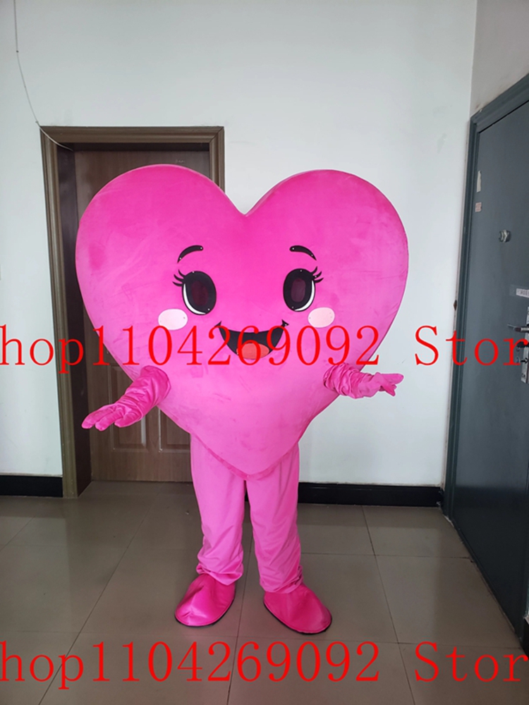 Anime Cosplay And Costumes - Lovely Pink Heart Mascot Costume Cartoon