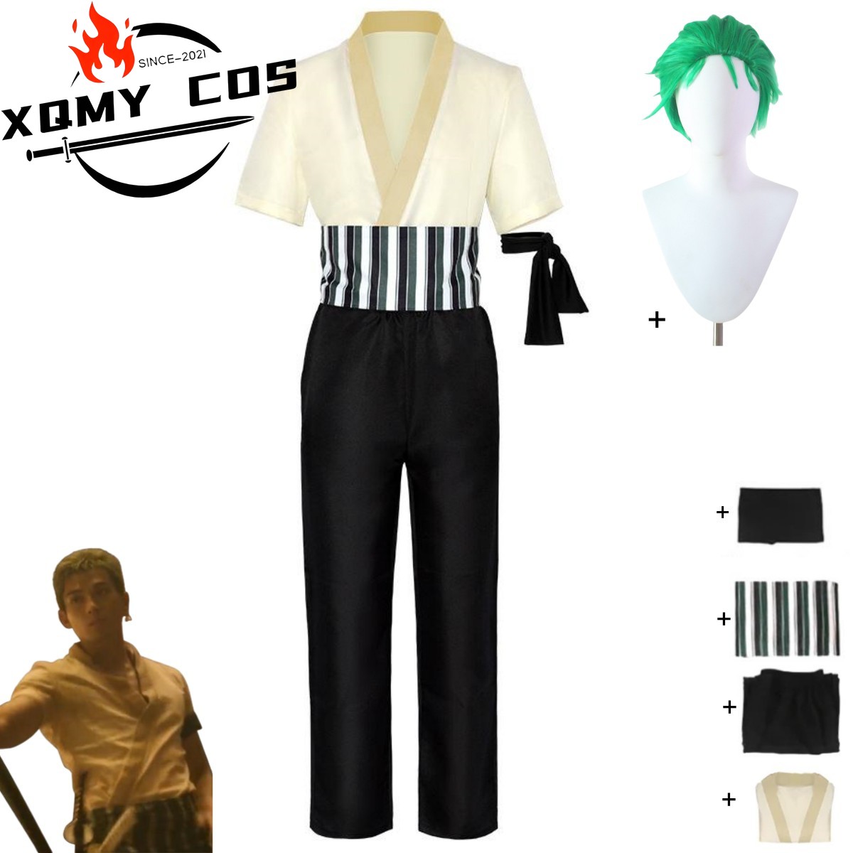 Anime Cosplay Kid - XqNew Anime Movie Roronoa Zoro Cosplay