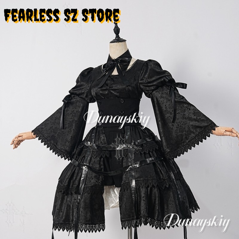 Girl Gothic Dress Halloween Ca - огляд і ціна Anime Cosplay Black Girl