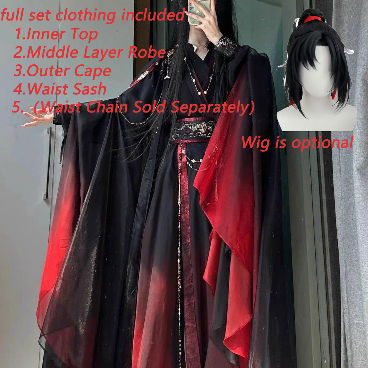 Unisex Ancient Chinese Xianxia - огляд і ціна Anime Cosplay Red