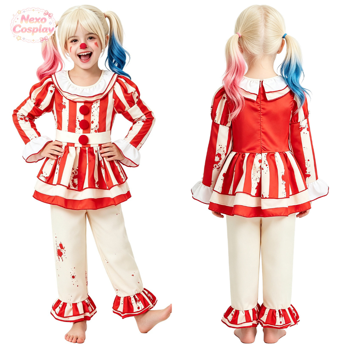 Kids Red White Striped Horror  - огляд і ціна Anime Cosplay Kid
