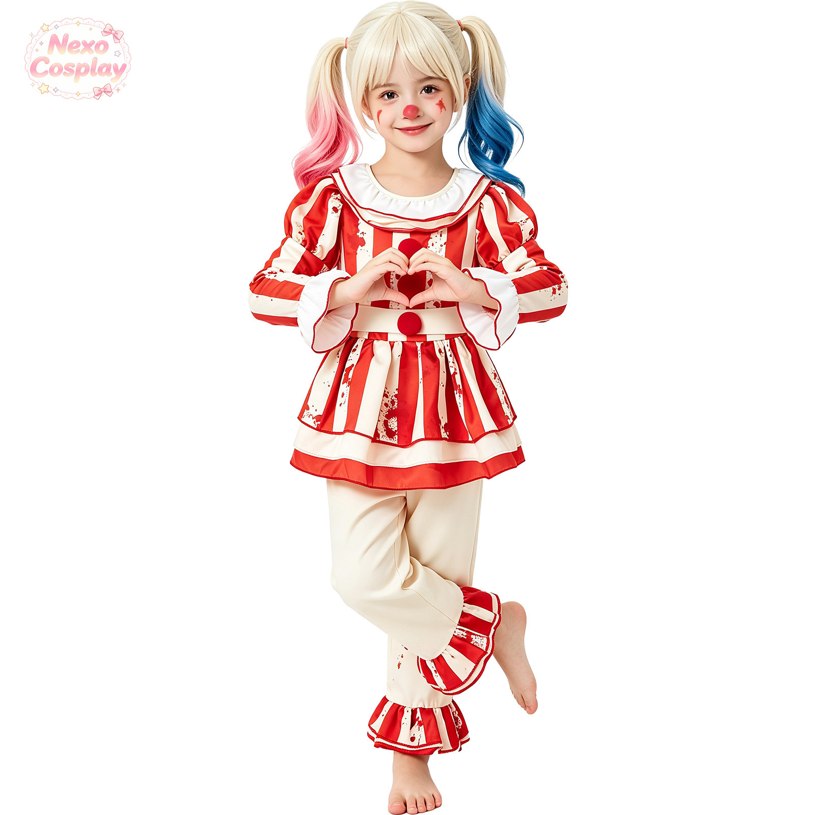 Kids Red White Striped Horror  - огляд і ціна Anime Cosplay Kid