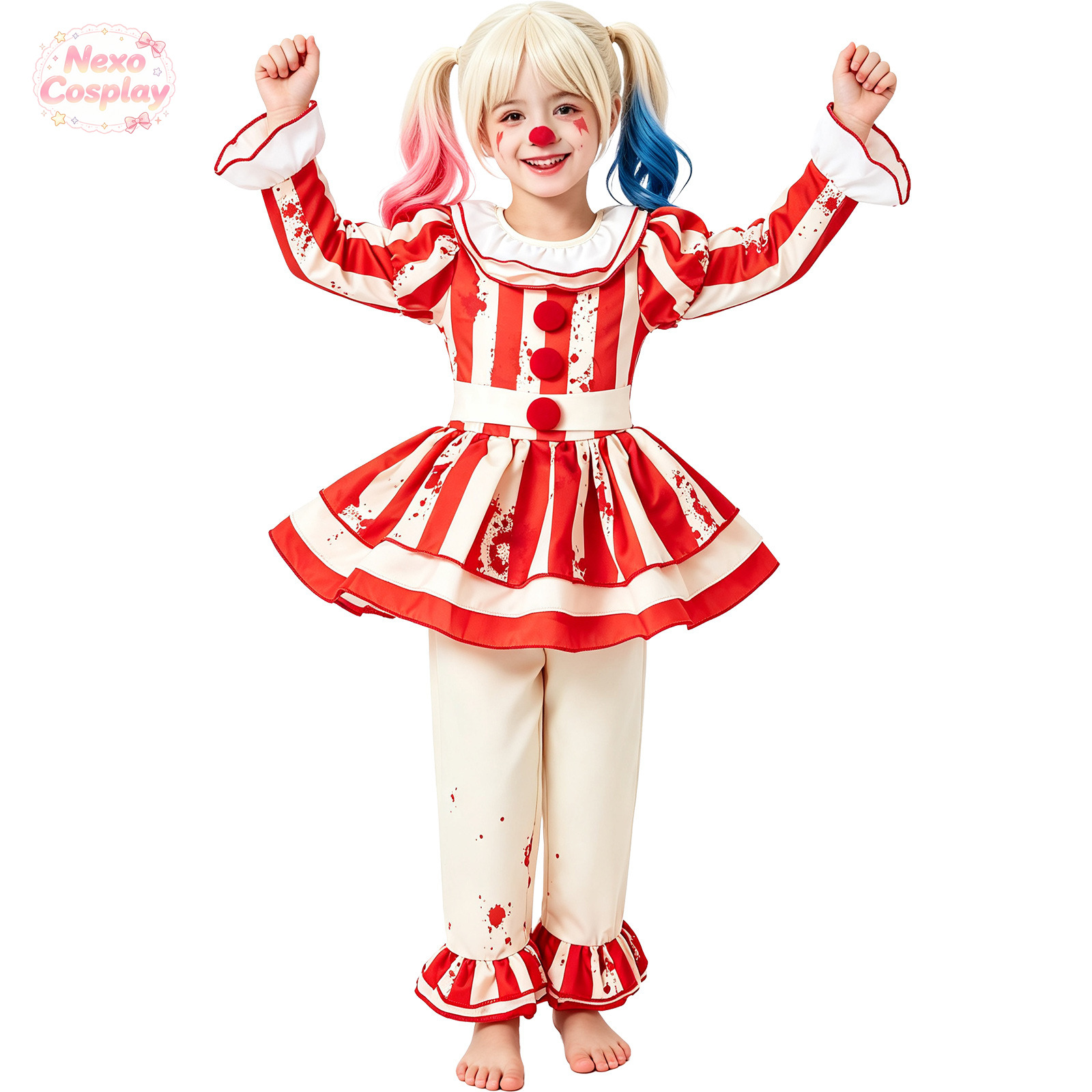 Kids Red White Striped Horror  - огляд і ціна Anime Cosplay Kid