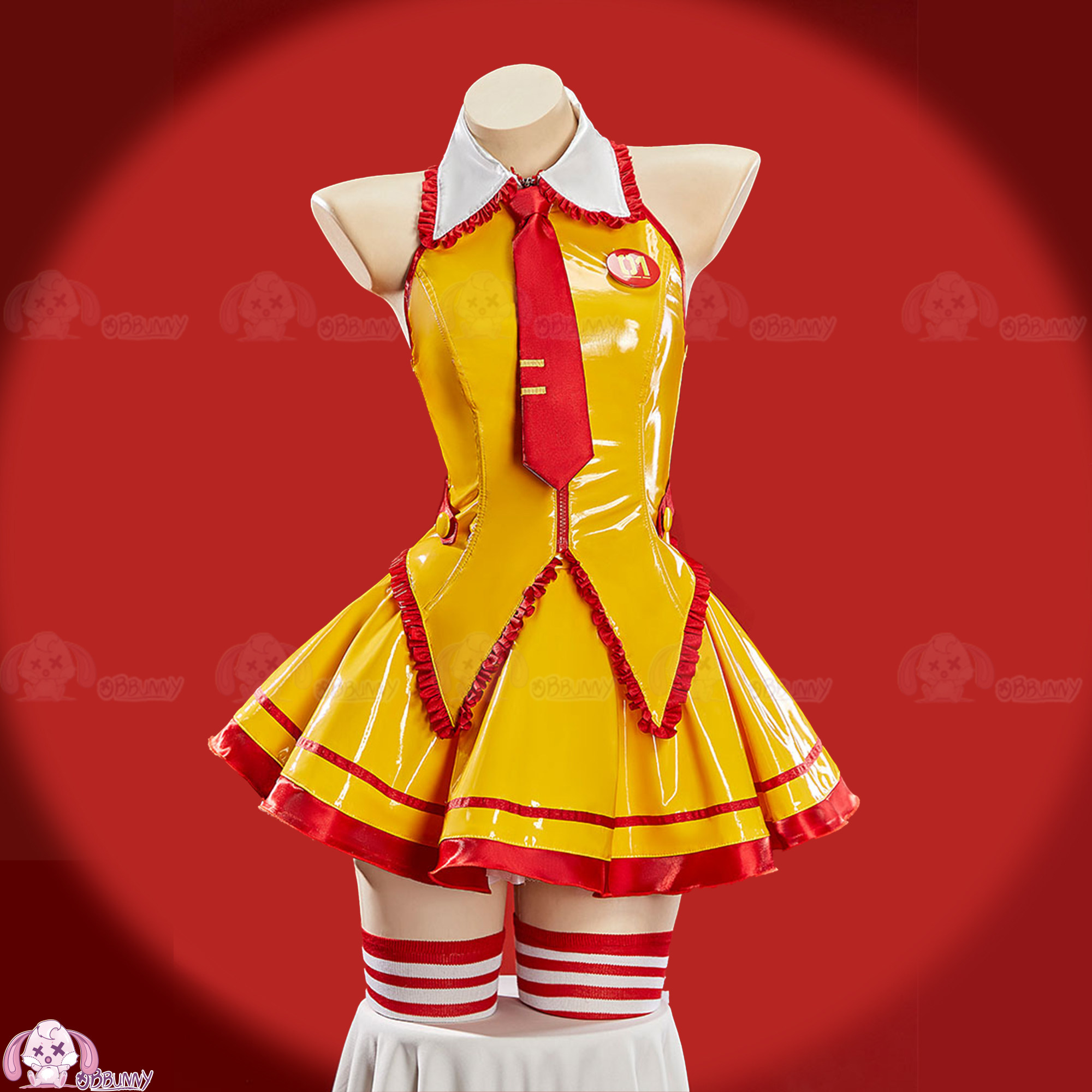 Miku Fanart Cosplay Costume PU - огляд і ціна Anime Cosplay Red