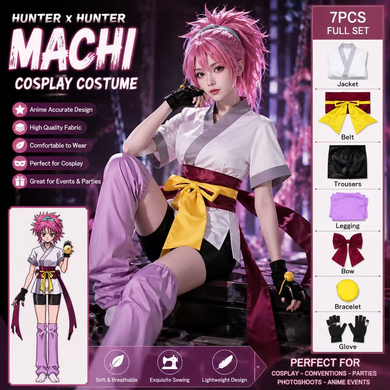 Hunter X Hunter Machi Cosplay  - огляд і ціна Hunter X Hunter Uniform